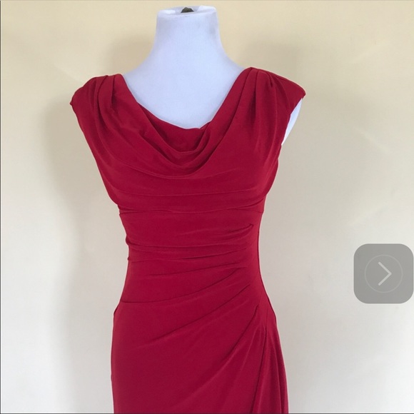 Lauren Ralph Lauren Cowl Neck Jersey Red Dress - 4 - Picture 8 of 11